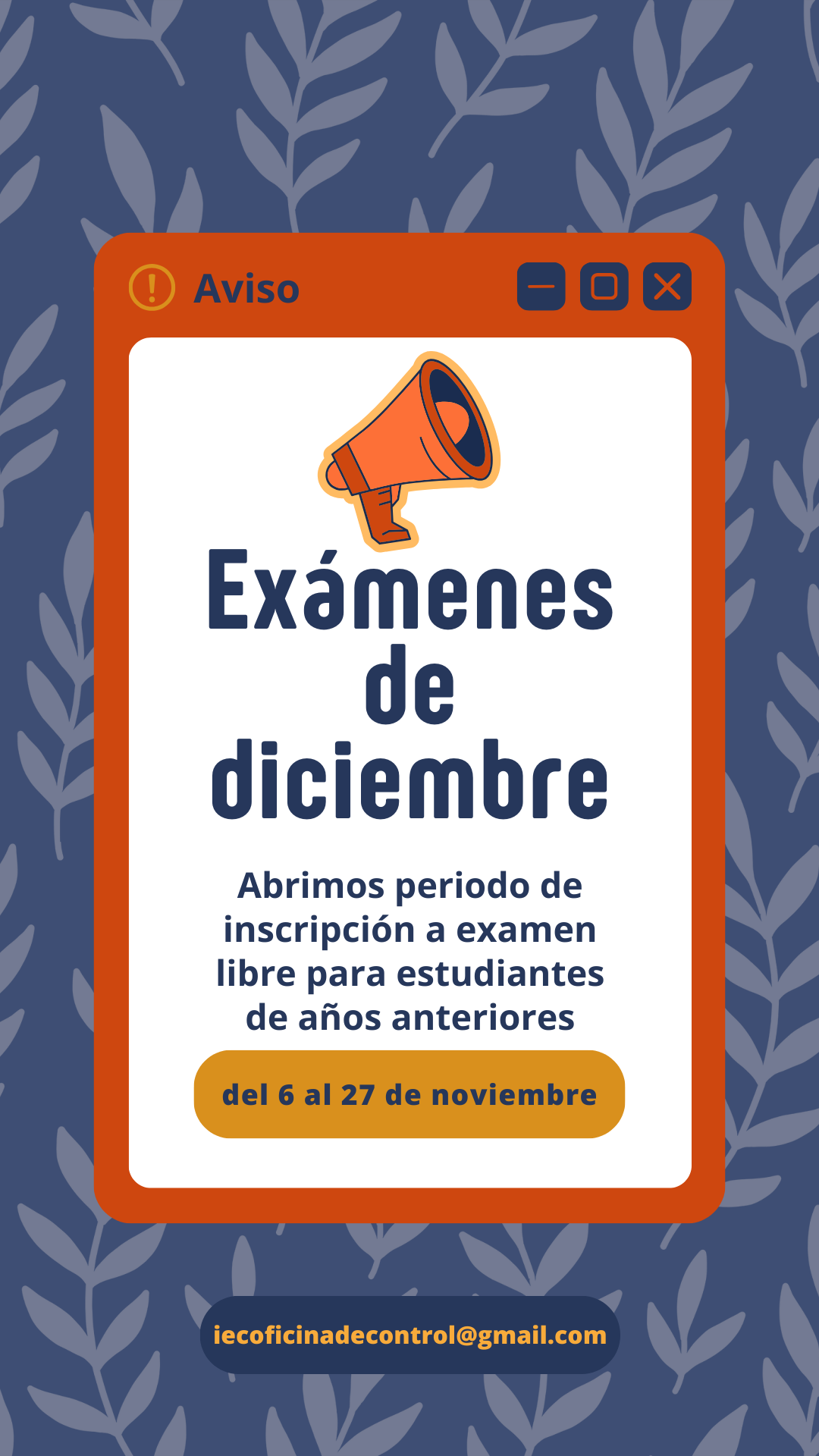 Lee más sobre el artículo EXÁMENES DICIEMBRE – PERIODOS ANTERIORES