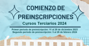 Lee más sobre el artículo Preinscripciones cursos terciarios