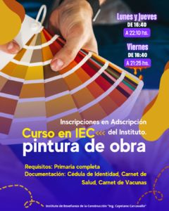Lee más sobre el artículo Acércate a Adscripción con la documentación para inscribirte en Pintura de Obra