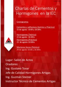 Lee más sobre el artículo Charlas de Cementos y Hormigones 2024