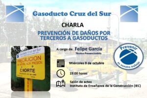 Lee más sobre el artículo Charla en IEC – Prevención de Daños Por Terceros a Gasoductos.