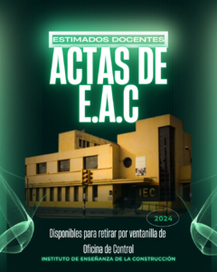 Lee más sobre el artículo Información para Docentes – Actas de E.A.C periodo diciembre 2024.